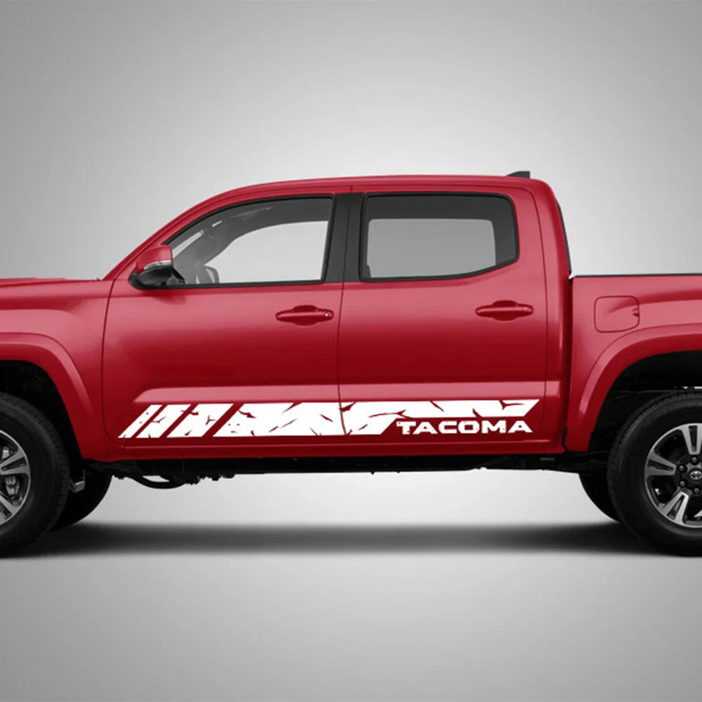 Door Side Skirt Stripe Decal for Toyota Tacoma | Custom Pickup Vinyl Graphic - 200000182:10#Glossy Red-200000182:771#Carbon Fiber-200000182:691#Glossy Gray-200000182:350853#Matt Silver-200000182:29#Glossy White-  DRIVEN - 3
