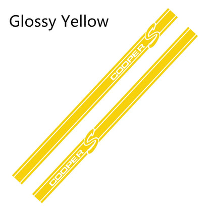 Side Stripe Decals for Mini Cooper (R50, R52, R53, R56, R57, R58, R59, R61) | 2-Piece Vinyl Kit - 200000182:200006152#Colorful Laser-200000182:200004890#Matt Black-200000182:10#Glossy Red-200000182:350853#Matt Sliver-200000182:29#Glossy White-  DRIVEN - 16