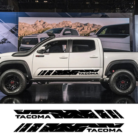 Door Side Skirt Stripe Decal for Toyota Tacoma | Custom Pickup Vinyl Graphic - 200000182:10#Glossy Red-  DRIVEN - 2