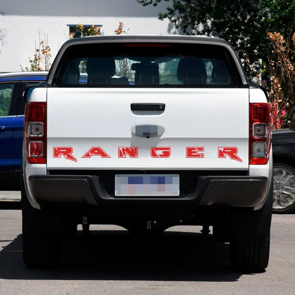 Tailgate Letter & Rear Tail Graphic Decal for Ford Ranger | Custom Vinyl Truck Sticker - 200000182:29#Glossy White-200000182:366#Glossy Yellow-200000182:691#Glossy Gray-200000182:10#Glossy Red-200000182:193#Glossy Black-  DRIVEN - 4