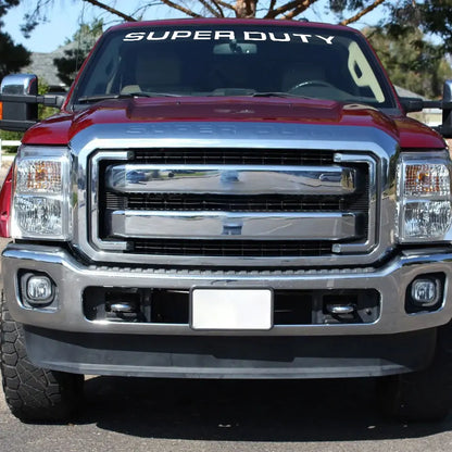 Front Windshield Logo Decal for Ford Super Duty F-250 / F-350 | Vinyl Truck Graphic Cover - 200000182:496#Matt Silver-200000182:1052#Colorful Laser-200000182:350850#Matt Black-200000182:350853#Carbon Fiber-200000182:193#Glossy Black-  DRIVEN - 5
