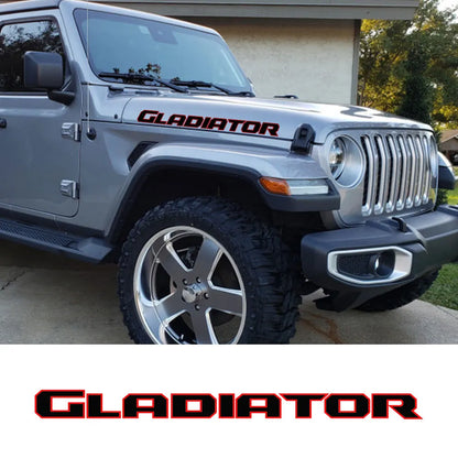 Hood & Side Decal for Jeep Gladiator JT | Engine Hood Truck Sticker Graphic Vinyl - 200000182:193#Glossy Black-200000182:350852#Black Red-200000182:29#Glossy White-200000182:10#Glossy Red-  DRIVEN - 1
