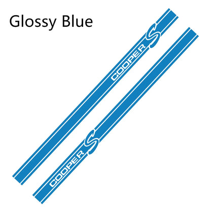 Side Stripe Decals for Mini Cooper (R50, R52, R53, R56, R57, R58, R59, R61) | 2-Piece Vinyl Kit - 200000182:200006152#Colorful Laser-200000182:200004890#Matt Black-200000182:10#Glossy Red-200000182:350853#Matt Sliver-200000182:29#Glossy White-  DRIVEN - 17