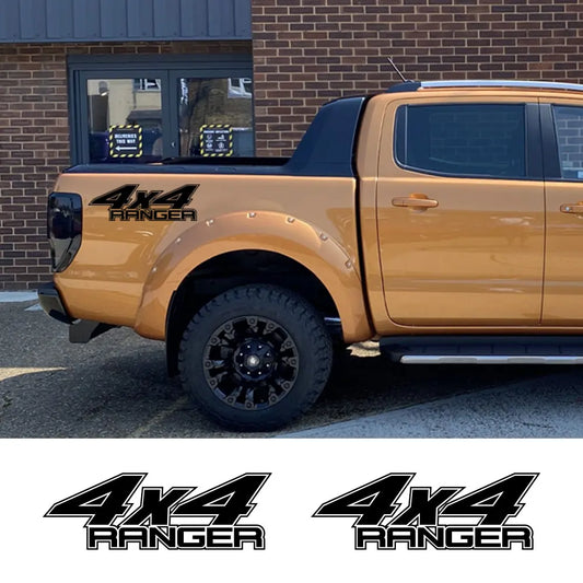 4x4 Rear Bed Side Decal for Ford Ranger Raptor | Pickup Truck Vinyl Graphic - 200000182:350850#Matt Gold-  DRIVEN - 2