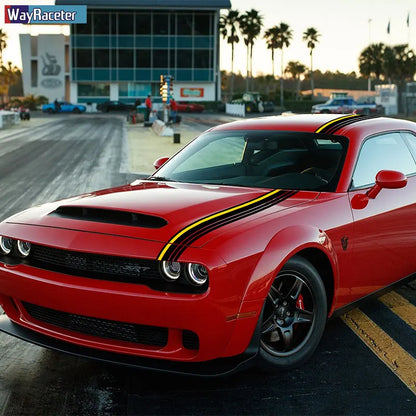 Hood, Roof & Trunk Body Stripe Decal | Engine Cover Bonnet Vinyl Graphic Kit - 200000182:366#Only Hood 3-200000182:350852#Only Hood 2-200000182:10#Only Hood 1-200000182:691#Hood Roof Tail 3-200000182:29#Hood Roof Tail 2-  DRIVEN - 4