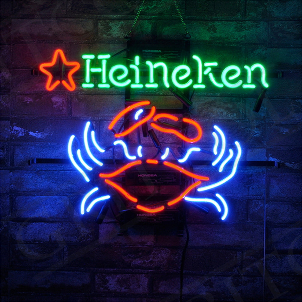 Heineken Beer Crab Neon Signs Light - ME656-  DRIVEN - 3