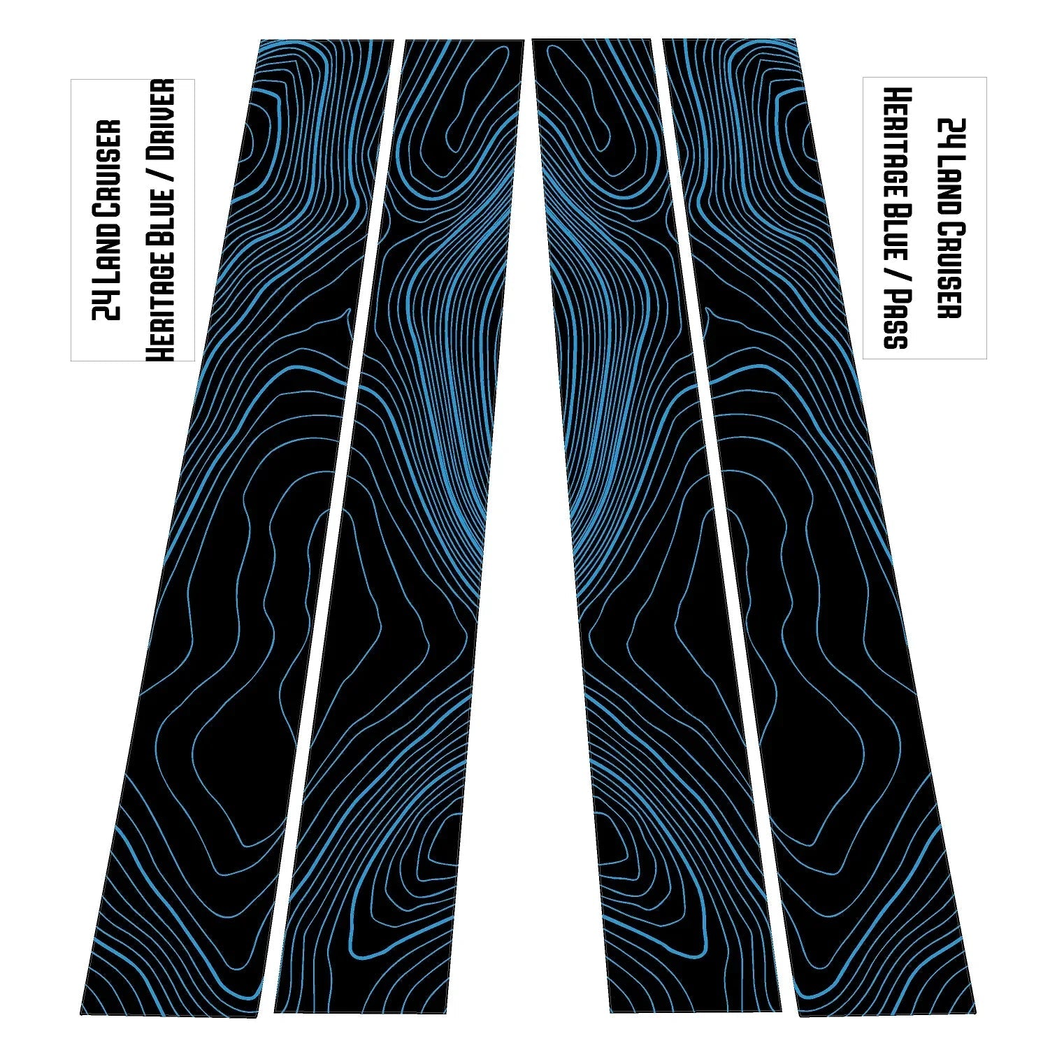 Topographic B Pillar Overlays - 2024+ Land Cruiser / GX 550 - 24LC250BPILLAR-WH-24LC250BPILLAR-ARG-24LC250BPILLAR-CBNG-24LC250BPILLAR-CG-24LC250BPILLAR-DS-  DRIVEN - 15