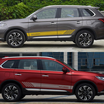 Door Side Skirt Stripe Decal for Mitsubishi Outlander | 2-Piece Vinyl Sticker Kit - 200000182:200013901#Colorful Laser-200000182:350850#Matt Gold-200000182:350853#Matt Silver-200000182:193#Glossy Black-200000182:350686#Matt Black-  DRIVEN - 3