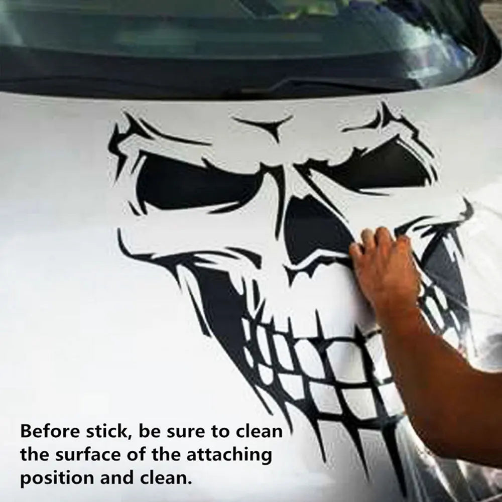 Large Reflective Skull Head Car Decal | 23.2" x 20.9" Vinyl Sticker for Cars, Trucks & Bikes - 200000182:496#Purple;5:361386-200000182:496#Purple;5:100014064-200000182:350686#Colorful;5:361386-200000182:350686#Colorful;5:100014064-200000182:10#Red;5:100014064-  DRIVEN - 4