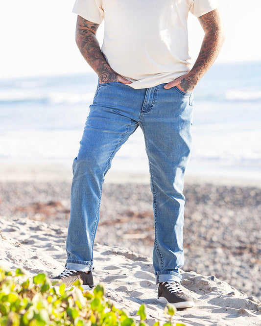 Hideout Denim Taper Fit Pants - Vintage Wash - OMWP320001VW01-OMWP320001VW02-OMWP320001VW03-OMWP320001VW04-OMWP320001VW05-  DRIVEN - 2