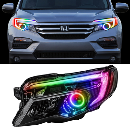 Honda Pilot Flow Series/Color Chasing DRL Boards w/ Halos (2016-2018) - 4" accent strip/16" accent strip/80   - BX1-  DRIVEN - 2