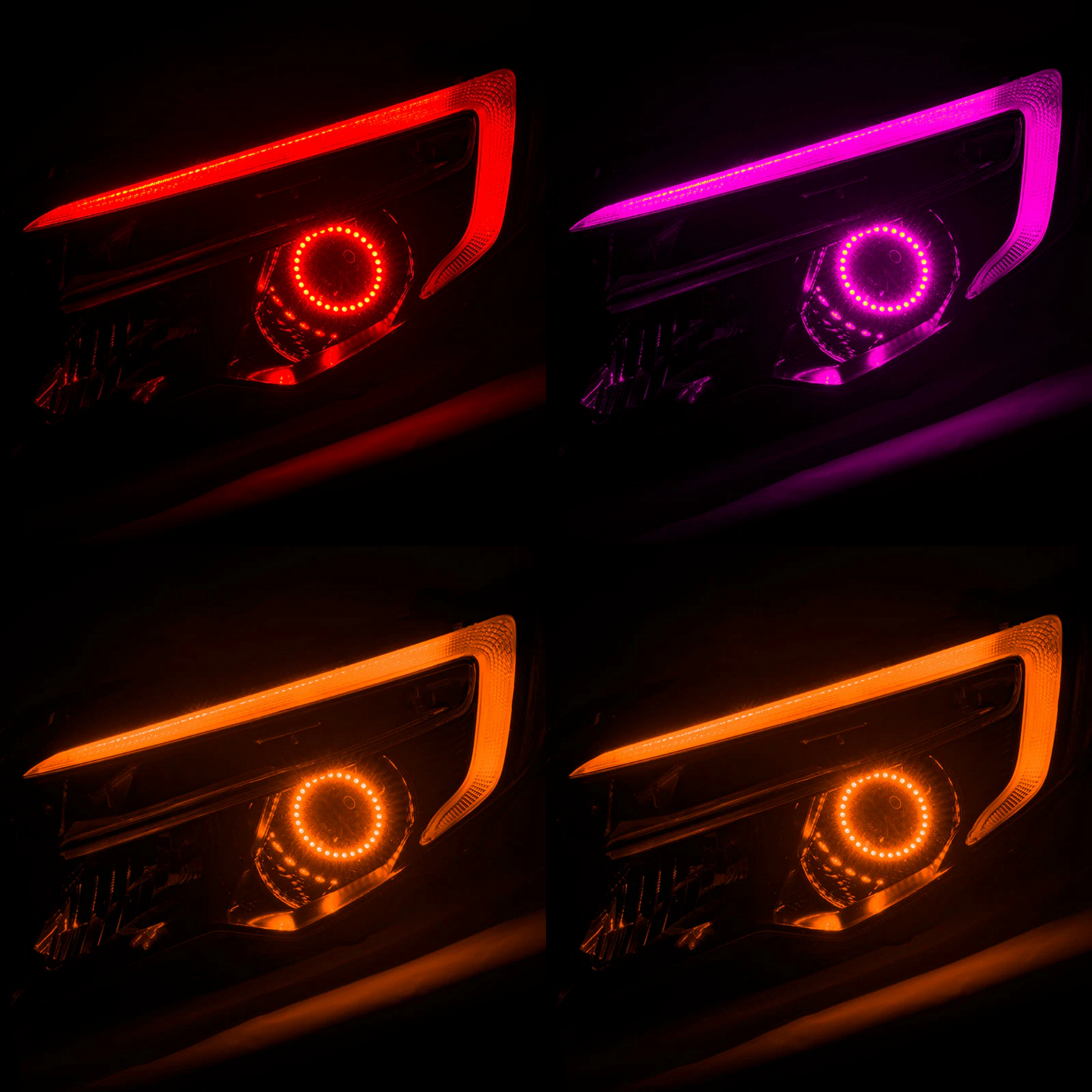 Honda Pilot Flow Series/Color Chasing DRL Boards w/ Halos (2016-2018) - 4" accent strip/16" accent strip/80   - BX1-  DRIVEN - 7
