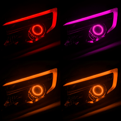 Honda Pilot Flow Series/Color Chasing DRL Boards w/ Halos (2016-2018) - 4" accent strip/16" accent strip/80   - BX1-  DRIVEN - 7