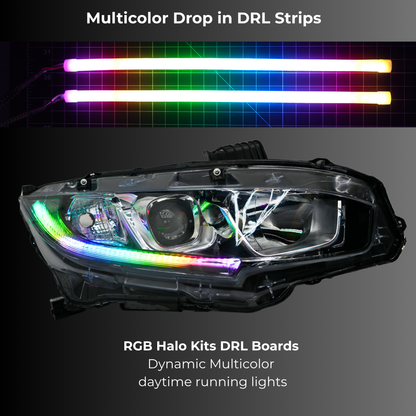 Honda Civic Multicolor Flow Series DRL Boards (2016-2021) - G5 | A20 | P2   - BX1-  DRIVEN - 2