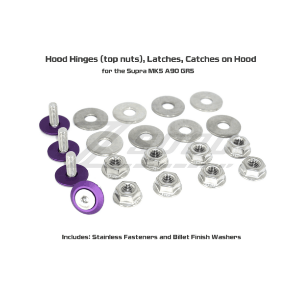 ZSPEC Hood Hinges/Latches/Catches Fasteners for Toyota Supra MKV/MK5, Stainless & Billet - ZSD-378065-ZSD-378072-ZSD-378089-ZSD-378096-ZSD-378102-  DRIVEN - 4