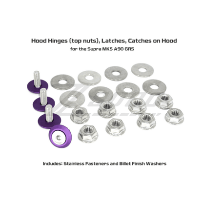 ZSPEC Hood Hinges/Latches/Catches Fasteners for Toyota Supra MKV/MK5, Stainless & Billet - ZSD-378065-ZSD-378072-ZSD-378089-ZSD-378096-ZSD-378102-  DRIVEN - 4