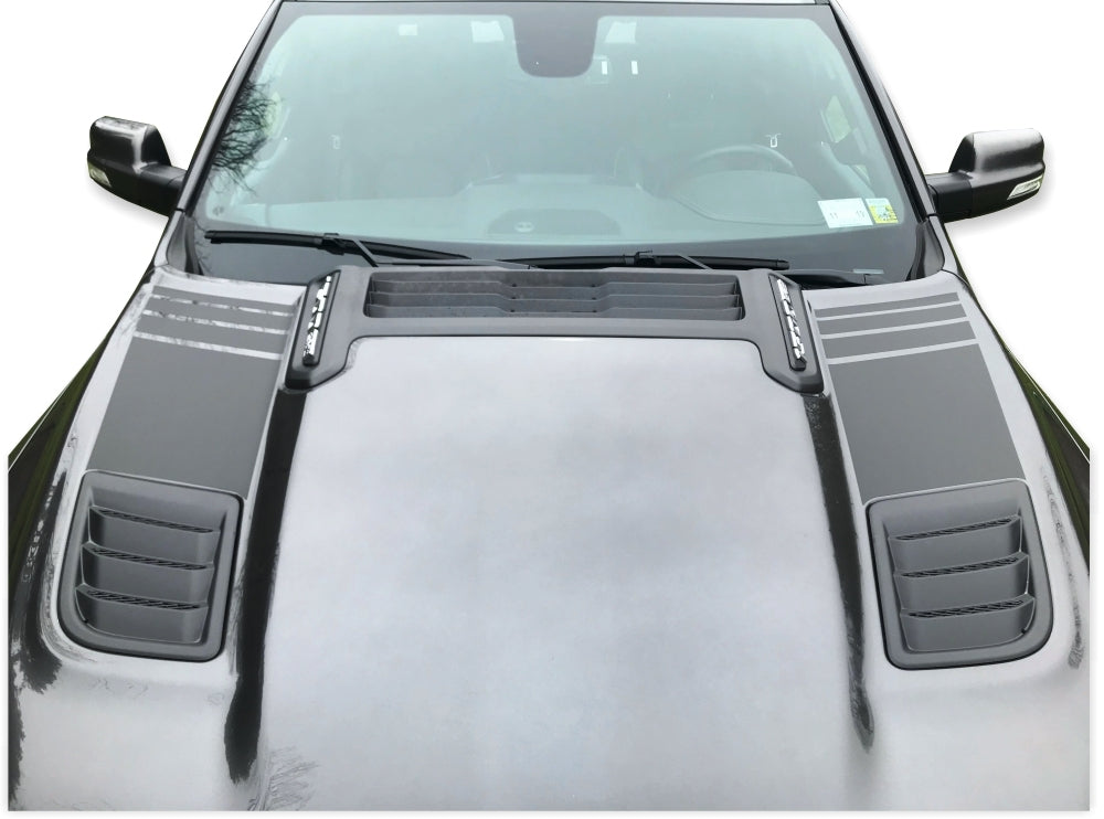 Hood Vent Upper Accent Graphics  - 2019-2024 Ram Rebel & Sport Hood - Ram19:Hood:UVAD-01-Ram19:Hood:UVAD-02-Ram19:Hood:UVAD-03-Ram19:Hood:UVAD-04-Ram19:Hood:UVAD-05-  DRIVEN - 3