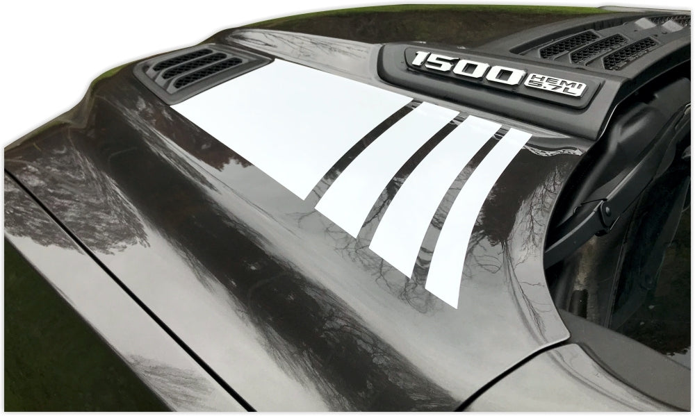 Hood Vent Upper Accent Graphics  - 2019-2024 Ram Rebel & Sport Hood - Ram19:Hood:UVAD-01-Ram19:Hood:UVAD-02-Ram19:Hood:UVAD-03-Ram19:Hood:UVAD-04-Ram19:Hood:UVAD-05-  DRIVEN - 2