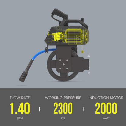 Blu Shield HumpBack 3000PSI All-in-One Pressure Washer System, Auto-Retractable Hose Reel, Industrial Pump, Accessories - 10015525-  DRIVEN - 9