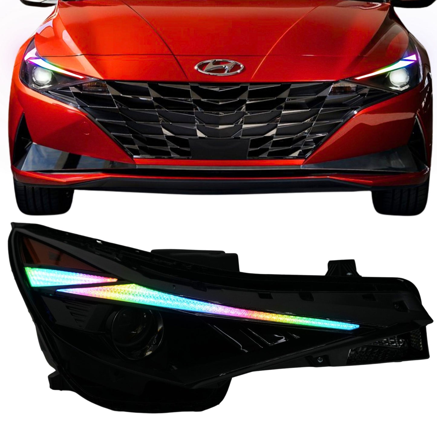 Hyundai Elantra Multicolor Flow Series DRL Boards (2021-2023) - G14x3 | A20 | P2   - BX1-G14x3 | B2 | B35 | A20 | P2   - BX3-  DRIVEN - 1