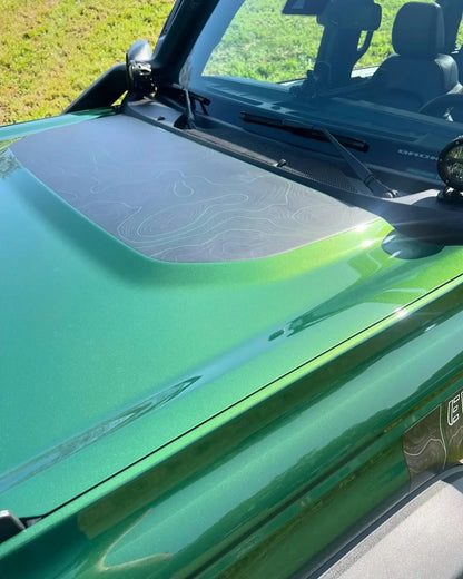 Stealth Topographic Map Hood Overlay (Printed Series) - 2021+ Bronco - 21BRONCOTOPOGEN-21BRONCOTOPOGEN-X2-21BRONCOTOPOGENBO-21BRONCOTOPOGENBO-X2-21BRONCOTOPOGENCLR-  DRIVEN - 3