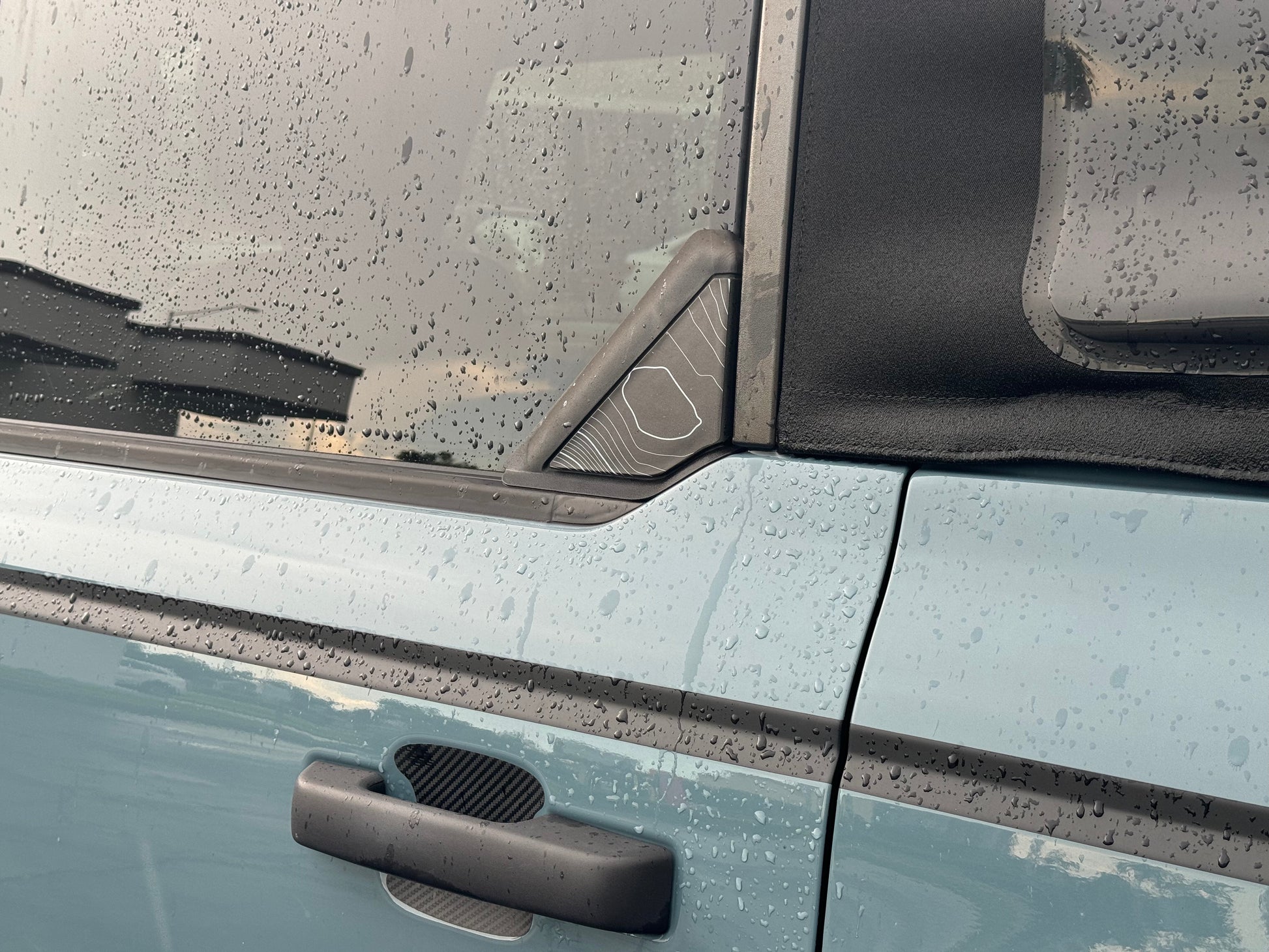 Topo Rear Window Triangle Overlay (Printed Series) - 2021+ Bronco 4 Door - 21BRNDRTRIPT-TPAMBL-21BRNDRTRIPT-TPA51L-21BRNDRTRIPT-TPAZL-21BRNDRTRIPT-TPCGL-21BRNDRTRIPT-TPCBNL-  DRIVEN - 3