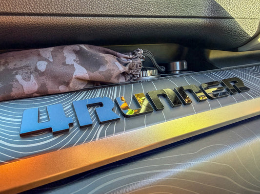 "4RUNNER" Dash Letters with Template - 2025+ 4Runner - 254RUNDASHTOPO-4R-1-254RUNDASHTOPO-4R-2-254RUNDASHTOPO-4R-3-254RUNDASHTOPO-4R-4-254RUNDASHTOPO-4R-5-  DRIVEN - 1