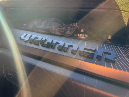 "4RUNNER" Dash Letters with Template - 2025+ 4Runner - 254RUNDASHTOPO-4R-1-254RUNDASHTOPO-4R-2-254RUNDASHTOPO-4R-3-254RUNDASHTOPO-4R-4-254RUNDASHTOPO-4R-5-  DRIVEN - 2