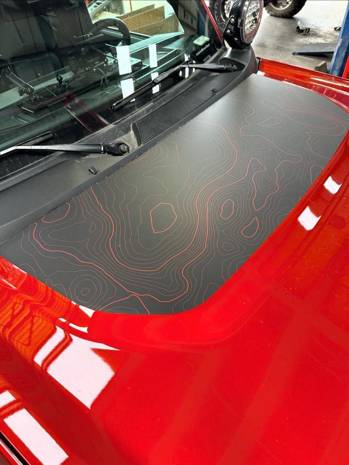 Stealth Topographic Map Hood Overlay (Printed Series) - 2021+ Bronco - 21BRONCOTOPOGEN-21BRONCOTOPOGEN-X2-21BRONCOTOPOGENBO-21BRONCOTOPOGENBO-X2-21BRONCOTOPOGENCLR-  DRIVEN - 2