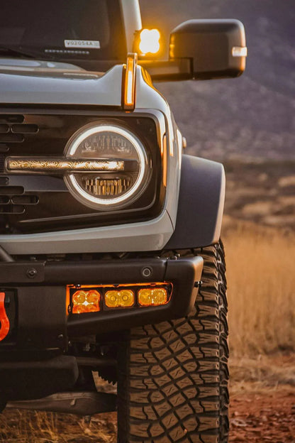 Topo Signature DRL Bar Overlays (Printed Series) - 2021+ Bronco (Signature Headlights) - 21BRNCODRLPT-TOPST-  DRIVEN - 3