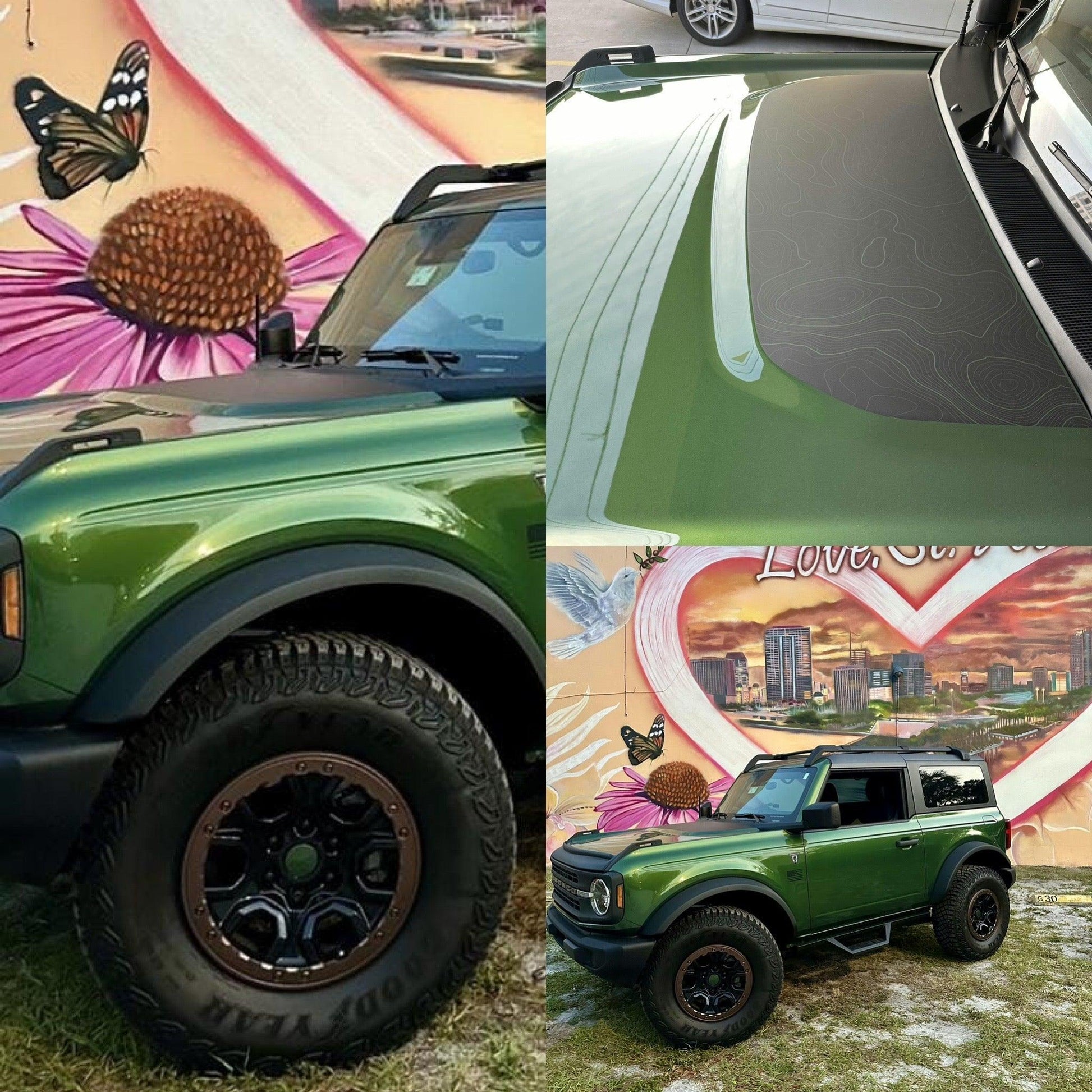 Stealth Topographic Map Hood Overlay (Printed Series) - 2021+ Bronco - 21BRONCOTOPOGEN-21BRONCOTOPOGEN-X2-21BRONCOTOPOGENBO-21BRONCOTOPOGENBO-X2-21BRONCOTOPOGENCLR-  DRIVEN - 6