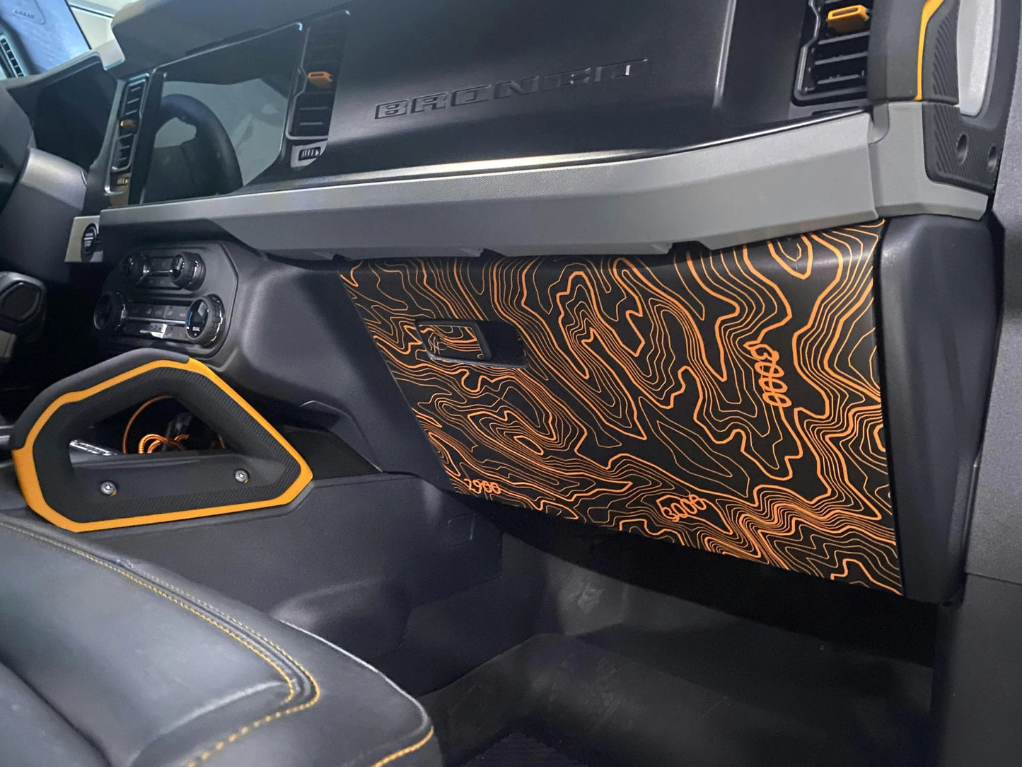 Topo Glovebox Overlay Kit (Printed Series) - 2021+ Bronco - 21BRNGLOVE-TPAMBL-21BRNGLOVE-TPA51L-21BRNGLOVE-TPAZL-21BRNGLOVE-TPCGL-21BRNGLOVE-TPCBNL-  DRIVEN - 4