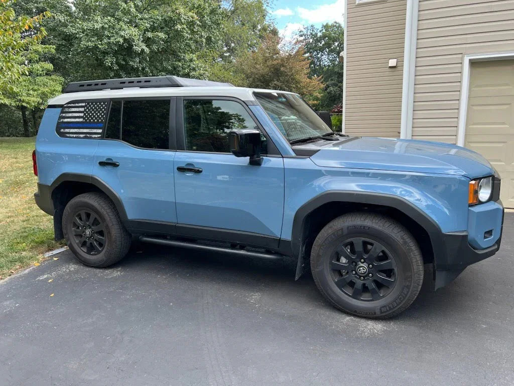 American Flag Rear Window Overlays V2 (Perforated) - 2024+ Land Cruiser - 24LCRWINPERF-DAF-WH-24LCRWINPERF-DAF-CGY-24LCRWINPERF-DAF-TRL-24LCRWINPERF-DAF-TBL-24LCRWINPERF-DAF-TGL-  DRIVEN - 5