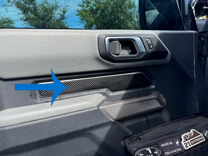 Topo Front Interior Upper Door Card Insert Overlays (Printed Series) - 2021+ Bronco 2 Door - 21BRNINTDRFU-TPAMBL-21BRNINTDRFU-TPA51L-21BRNINTDRFU-BLDAMBL-21BRNINTDRFU-BLDA51L-21BRNINTDRFU-BNKAMBL-  DRIVEN - 2