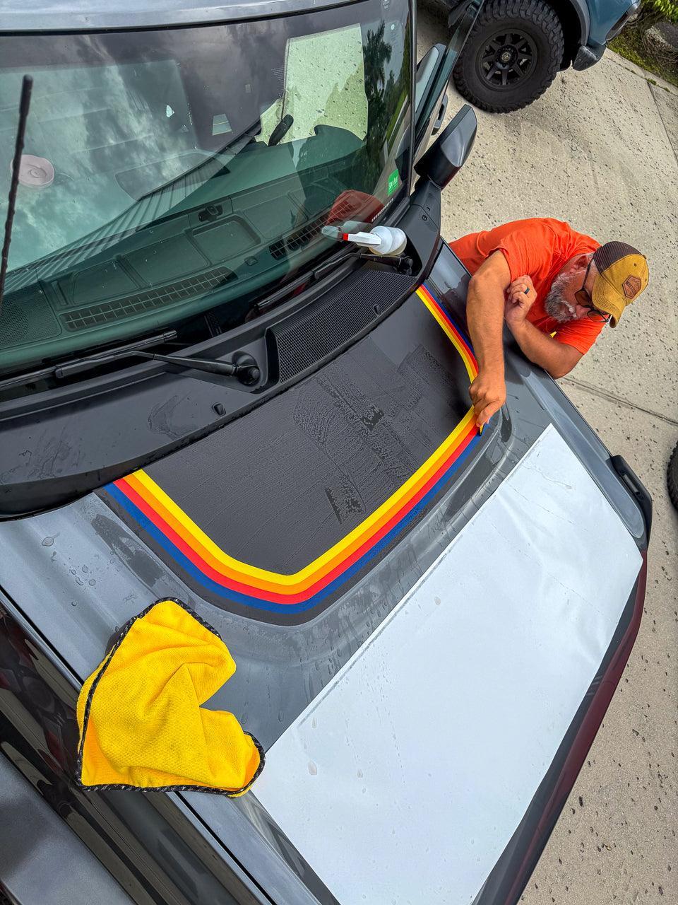 Badlands 5 Bar Retro Stripe Package (Hood, Lower Door Protection, Door Sills) - 2021+ Bronco - 21BRONCOBDTB-HOOD4-21BRONCOBDTB-HOOD2-21BRONCOBDTB-LDP4-21BRONCOBDTB-LDP2-21BRONCOBDTB-DS4-  DRIVEN - 10