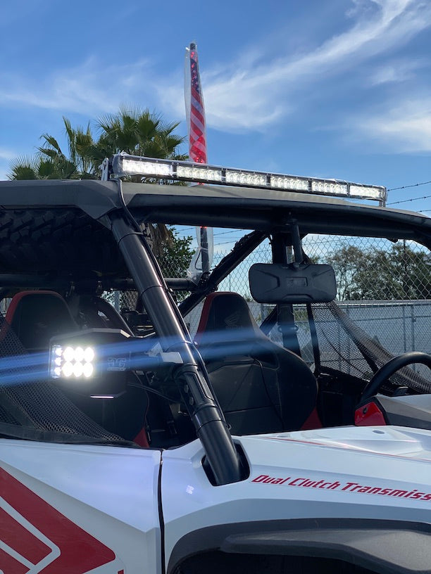 Off Road Side Mirror Pair With Sidewinder LED Pod Lights