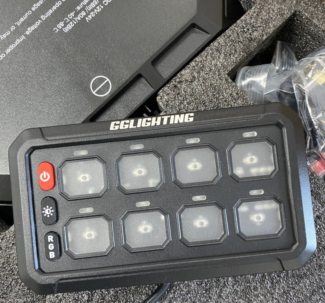 8-Gang Switch Panel With RGB And Remote Control Bluetooth App - Item #901-  DRIVEN - 2