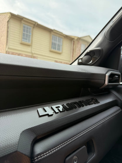 "4RUNNER" Dash Letters with Template - 2025+ 4Runner - 254RUNDASHTOPO-4R-1-254RUNDASHTOPO-4R-2-254RUNDASHTOPO-4R-3-254RUNDASHTOPO-4R-4-254RUNDASHTOPO-4R-5-  DRIVEN - 6