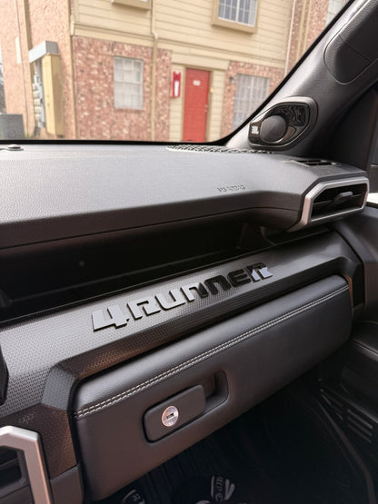 "4RUNNER" Dash Letters with Template - 2025+ 4Runner - 254RUNDASHTOPO-4R-1-254RUNDASHTOPO-4R-2-254RUNDASHTOPO-4R-3-254RUNDASHTOPO-4R-4-254RUNDASHTOPO-4R-5-  DRIVEN - 7