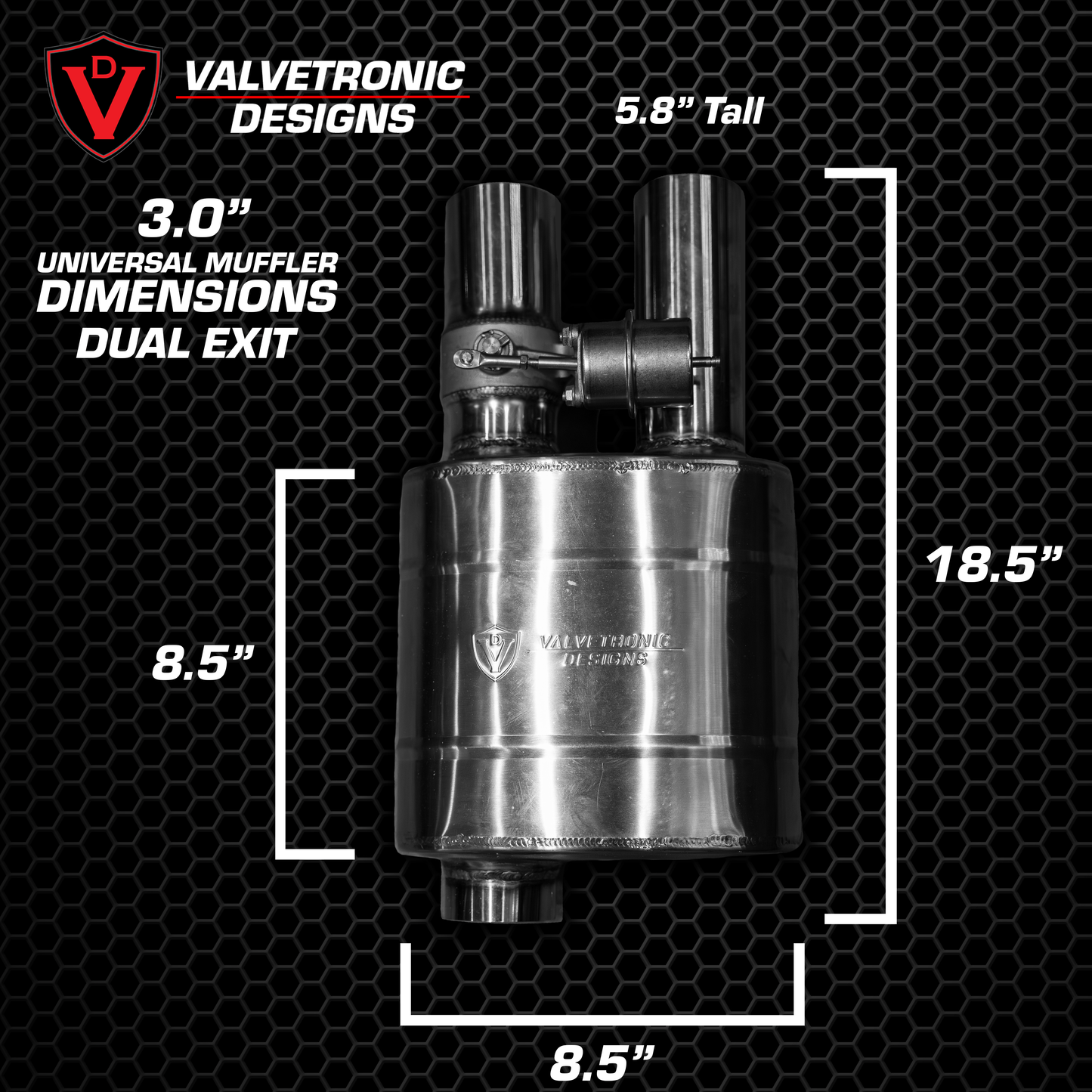 UNIVERSAL VALVED MUFFLER KIT - UVM.63MM.X1-UVM.63MM.X2-UVM.76MM.X1-UVM.76MM.X2-UVM.89MM.X1-  DRIVEN - 12