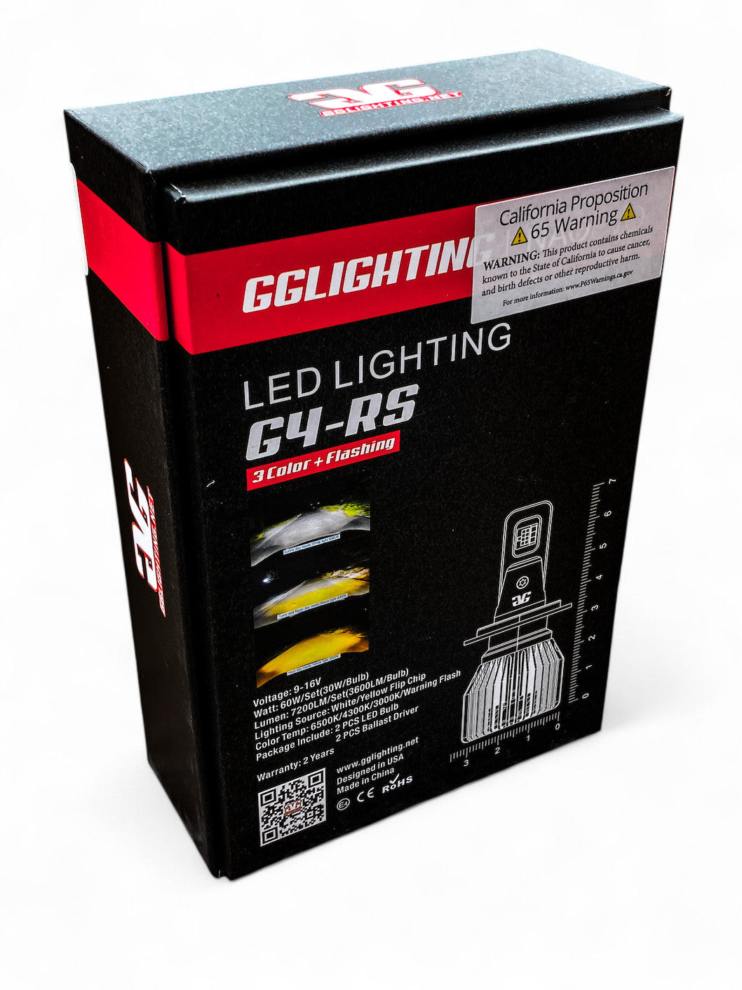 G4-RS 3 Color LED Headlight Bulbs White/Yellow/Amber - sku-42562565800094-sku-42562565832862-sku-42562565865630-sku-42562565898398-sku-42562565931166-  DRIVEN - 3