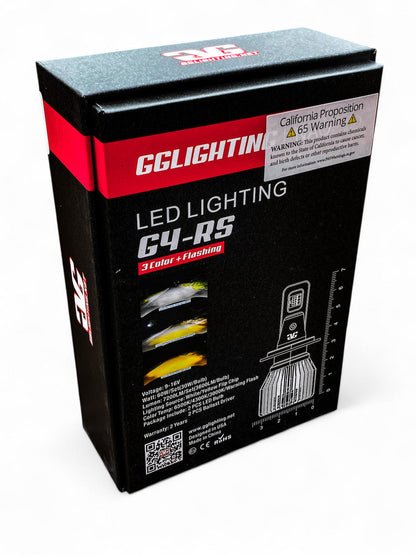 G4-RS 3 Color LED Headlight Bulbs White/Yellow/Amber - sku-42562565800094-sku-42562565832862-sku-42562565865630-sku-42562565898398-sku-42562565931166-  DRIVEN - 3