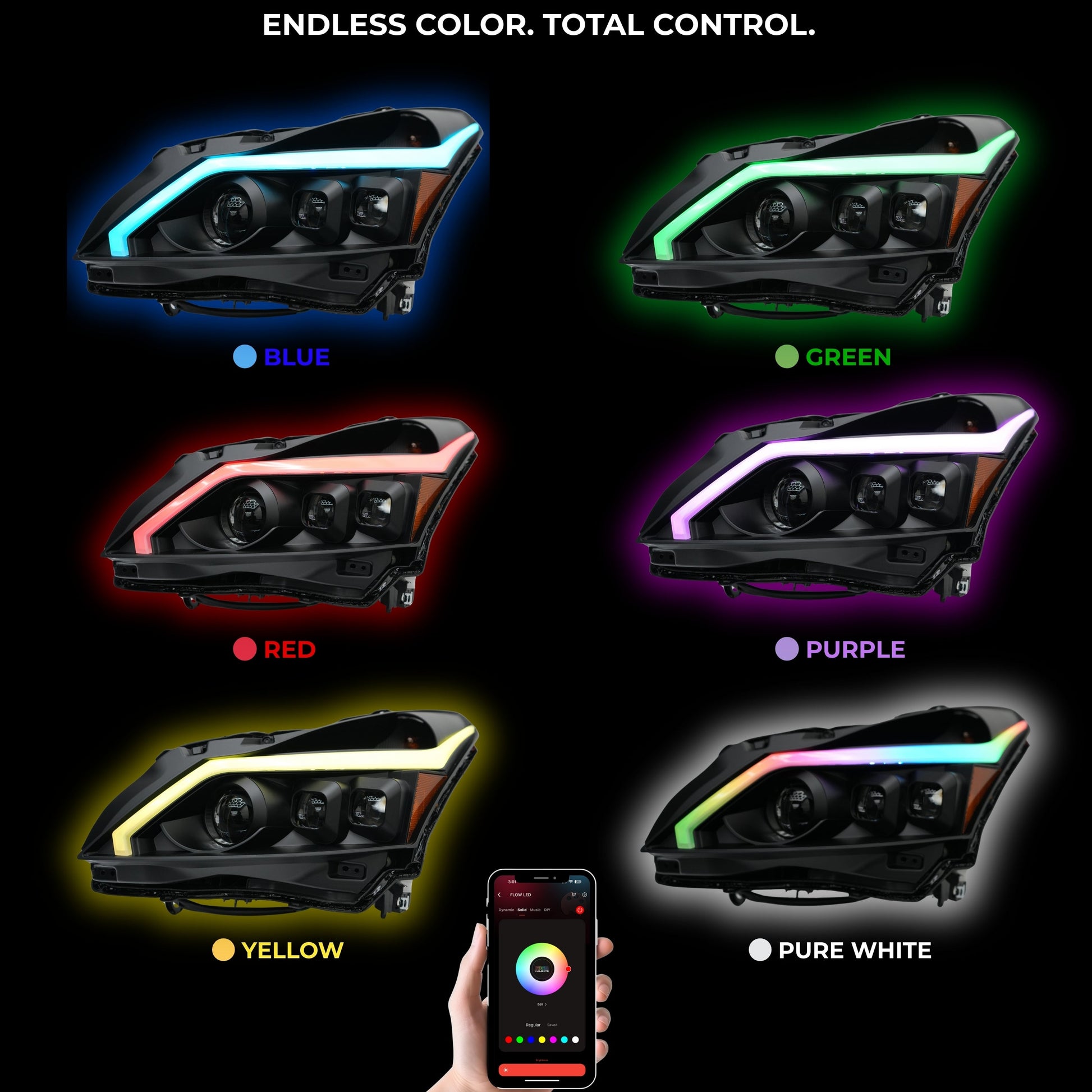 (2010-2013) Infiniti G37 Multicolor Flow DRL Boards (for Spyder Headlights only) - E3 | A20 | P2   - BX1-E3 | G16 | A11 | A20 | P2   - BX1-E4 | A20| P2   - BX1-E4 | G16 | A11 | A20| P2   - BX1-  DRIVEN - 8