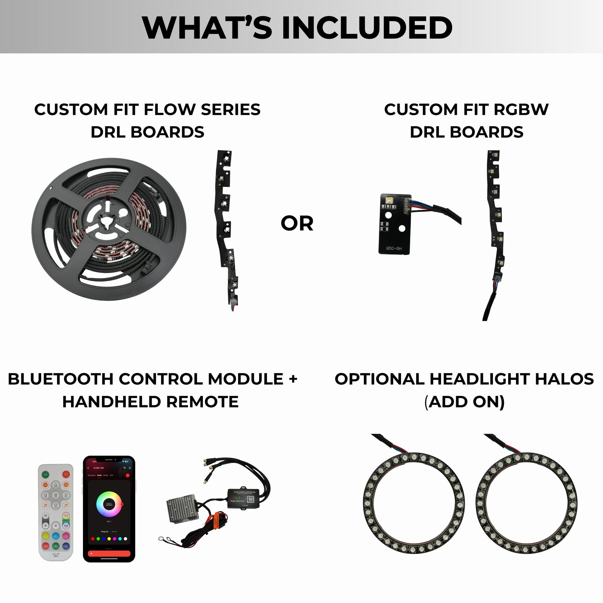 Infiniti Q50 Multicolor Flow DRL Boards (2014-2024) - F5 | A20 | P2   - BX1-F5 | B14 | A20 | P2   - BX1-  DRIVEN - 11