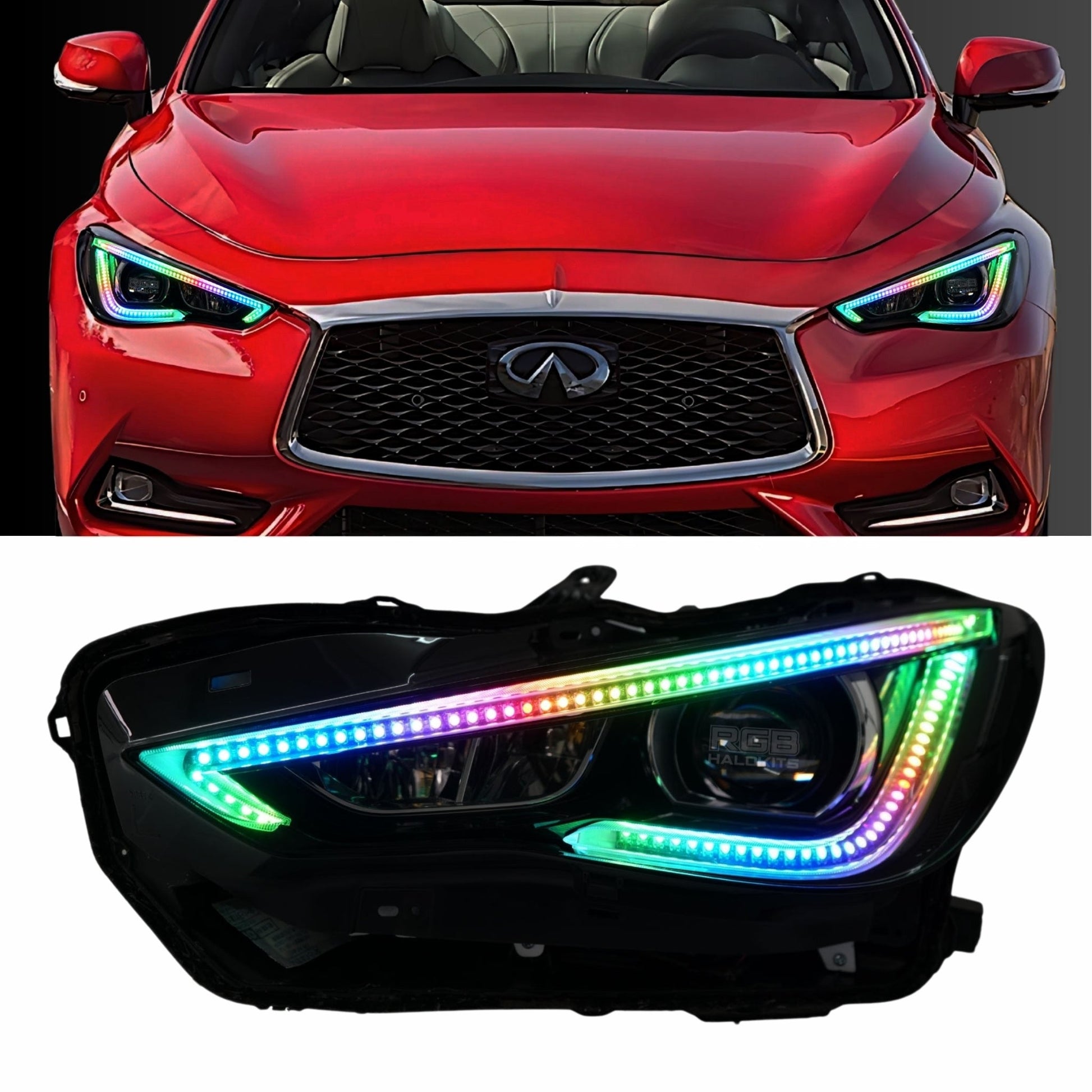 Infiniti Q60 DRL Boards (Multicolor Flow) 2016-2022 - S6 | A21 | P2   - BX12-S6 | B13 | A22 | P2   - BX12-  DRIVEN - 15