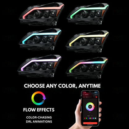 (2010-2013) Infiniti G37 Multicolor Flow DRL Boards (for Spyder Headlights only) - E3 | A20 | P2   - BX1-E3 | G16 | A11 | A20 | P2   - BX1-E4 | A20| P2   - BX1-E4 | G16 | A11 | A20| P2   - BX1-  DRIVEN - 2