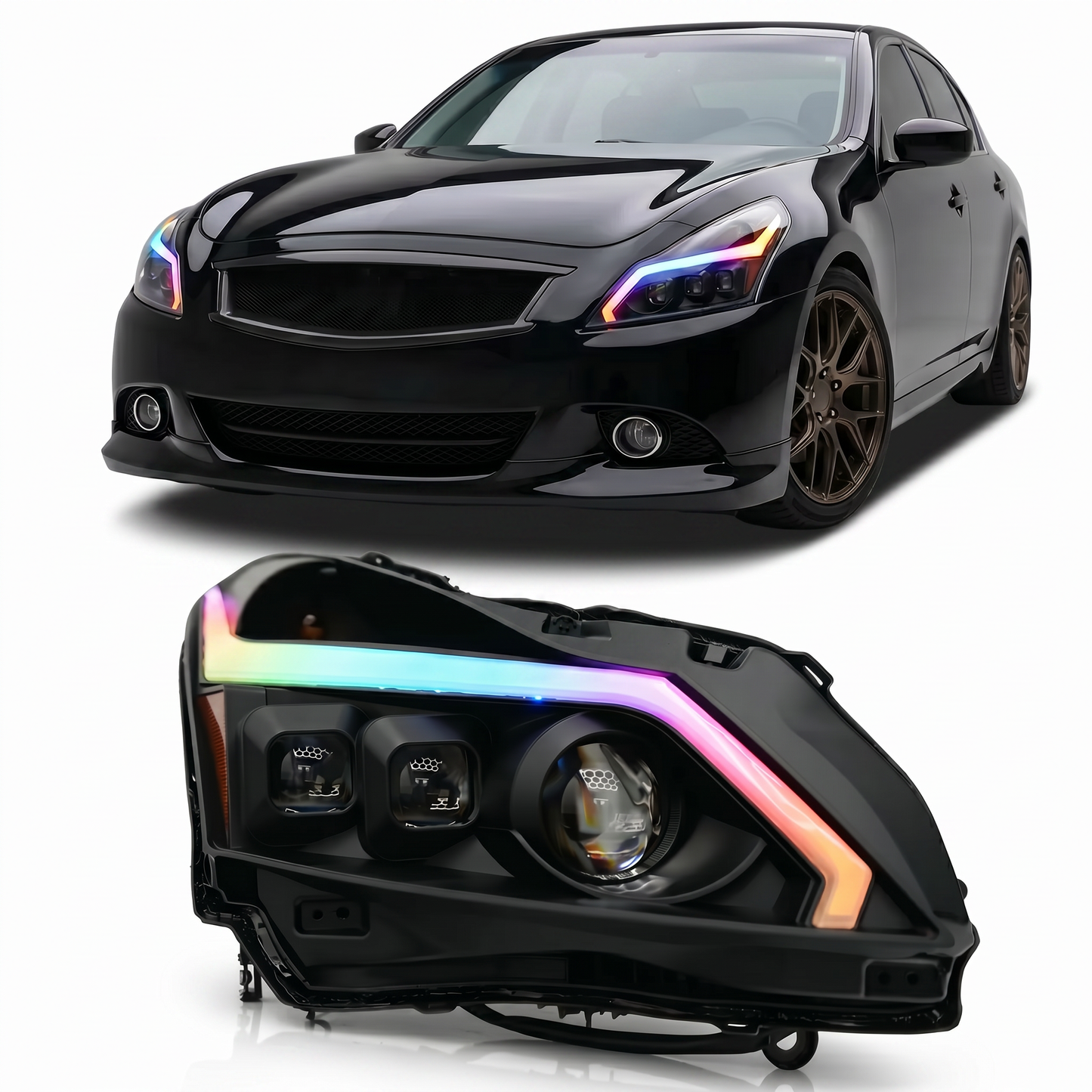(2010-2013) Infiniti G37 Multicolor Flow DRL Boards (for Spyder Headlights only) - E3 | A20 | P2   - BX1-E3 | G16 | A11 | A20 | P2   - BX1-E4 | A20| P2   - BX1-E4 | G16 | A11 | A20| P2   - BX1-  DRIVEN - 1