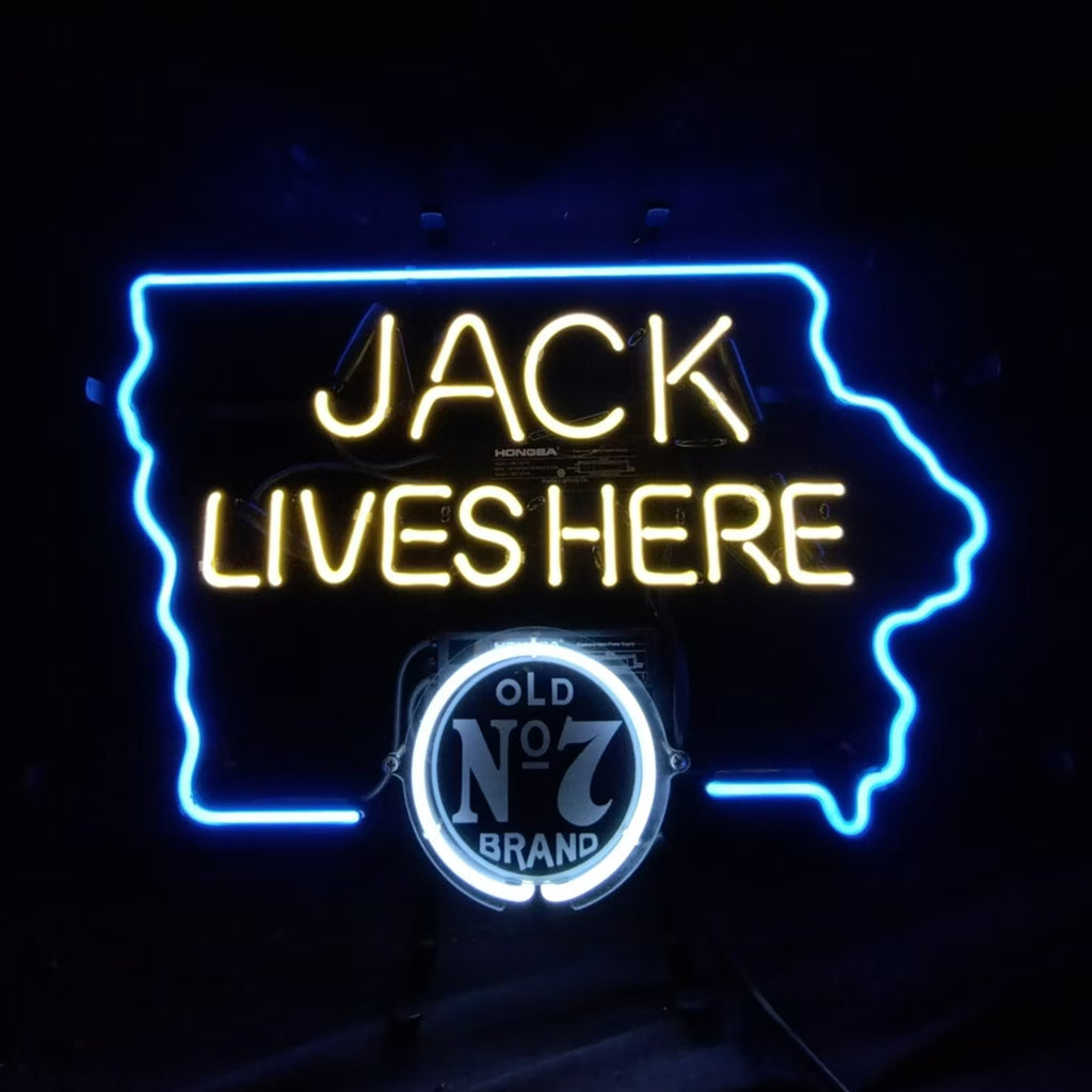 Jack Lives Here Old 7 Brand with Iowa Maps Neon Signs - MA078-  DRIVEN - 2