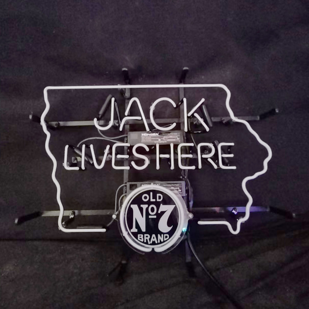Jack Lives Here Old 7 Brand with Iowa Maps Neon Signs - MA078-  DRIVEN - 3