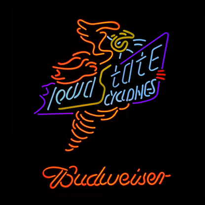 Iowa State Cyclone Logo Budweiser Beer Neon Signs Light - ME676-  DRIVEN - 2